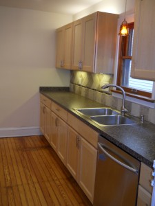 New sink, faucet, dishwasher, garbage disposal.