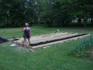 Raised beds assembled and getting filled!